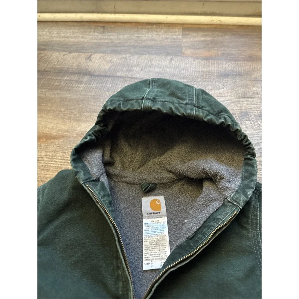 Carhartt Sandstone Jacket Sherpa Lined Youth Small (6/7) YYJ159 SPC SPRUCE Green